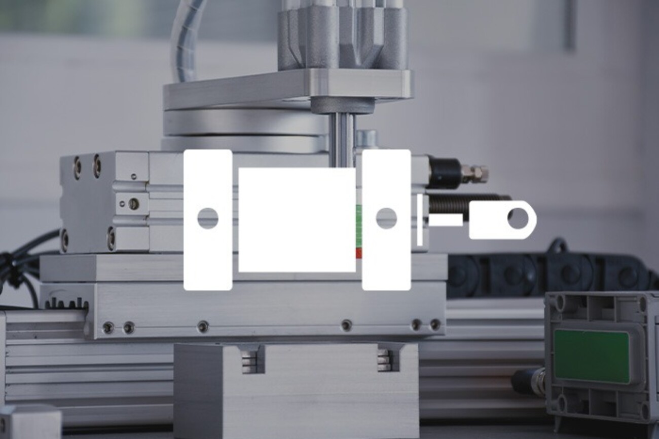 système pneumatique avec pictogramme d'un vérin pneumatique