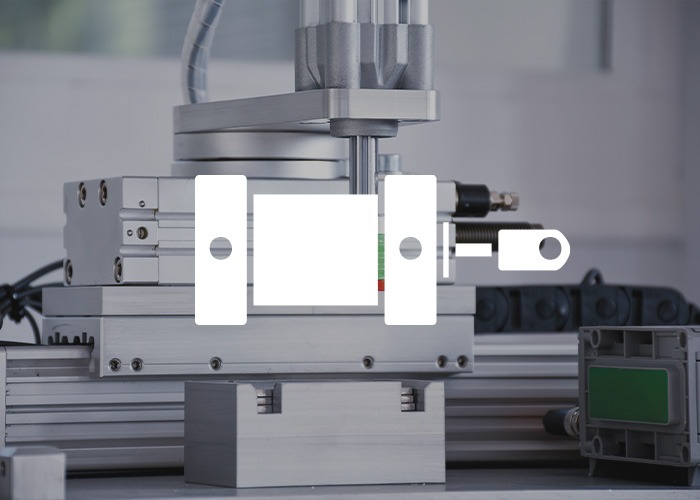système pneumatique avec pictogramme d'un vérin pneumatique